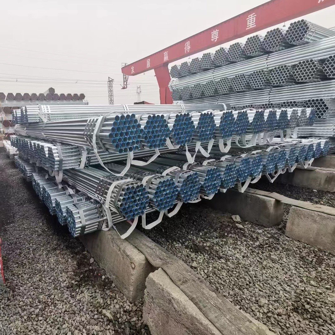 blue painted galvanized pipe